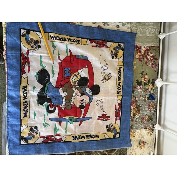 Vintage Disney Mickey Mouse Aviator Bandana Pilot Disney Gift Scarf Headband USA - Picture 5 of 5